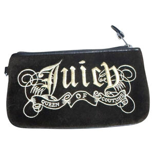 Vintage‎ Y2K Juicy Couture Black Velour embroidered Wallet F067050609
